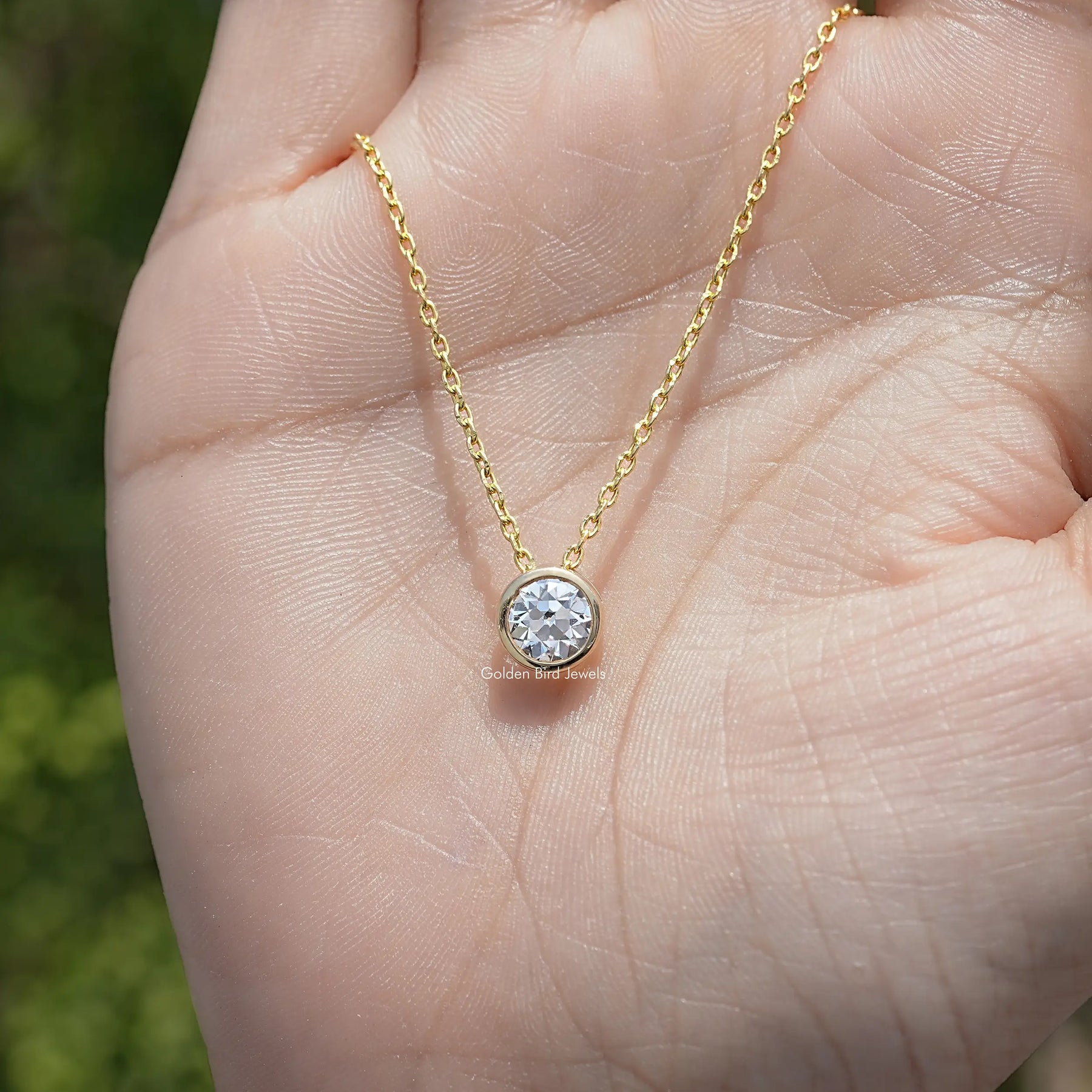 Old European Cut Round Lab Diamond Pendant