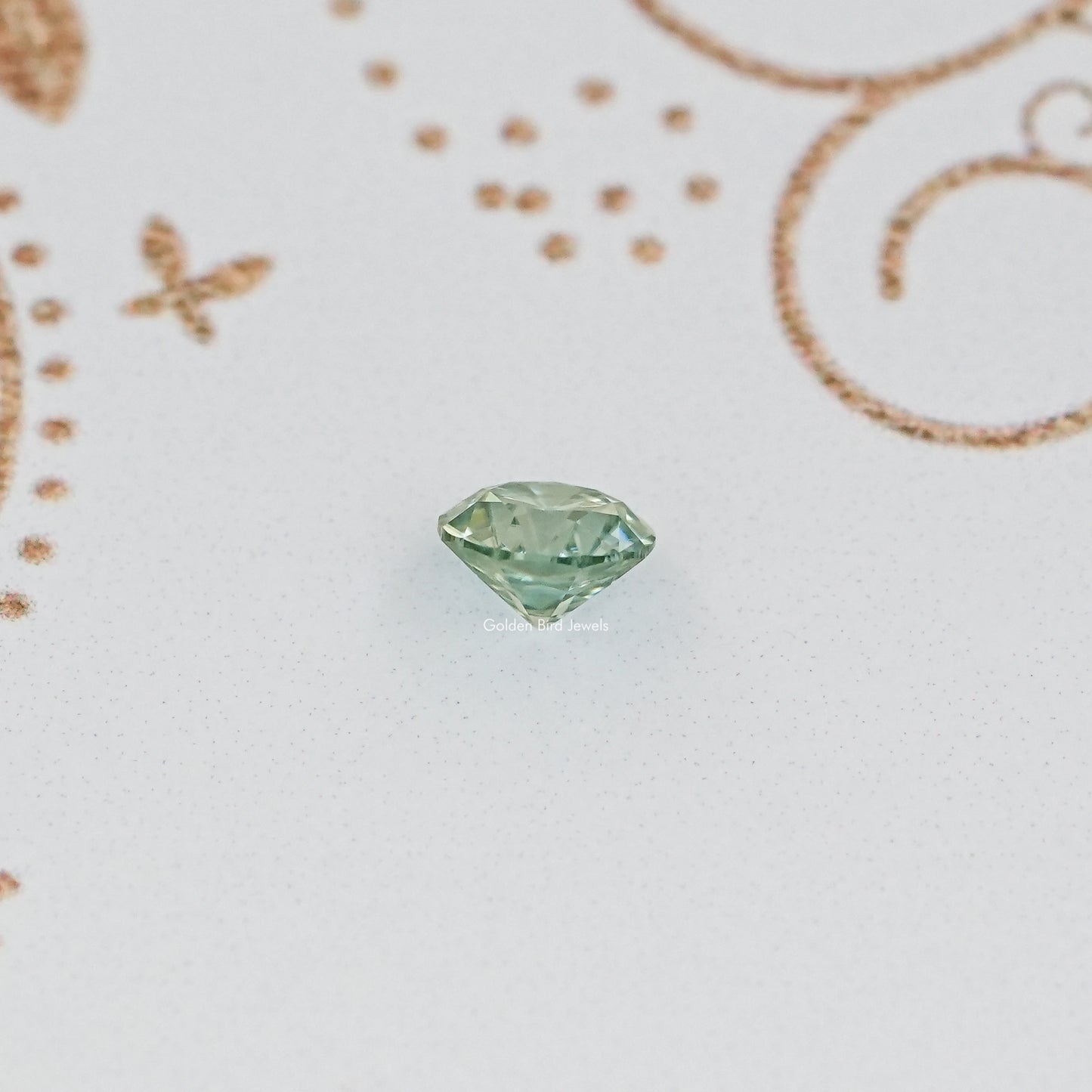 Side View Of Blue Old European Round Loose Moissanite