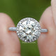 Old European Round Moissanite Halo Bridge Accent Ring