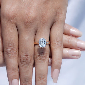 Old Mine Cushion Lab Diamond Engagement Ring