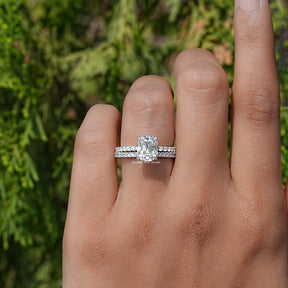 Lab Diamond Old Mine Cushion Cut Ring Set