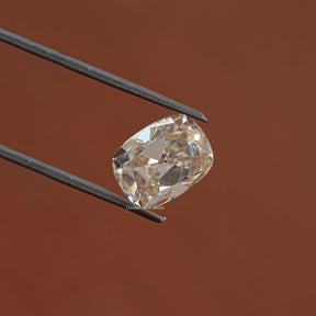 Off White Old Mine Cushion Cut Loose Moissanite