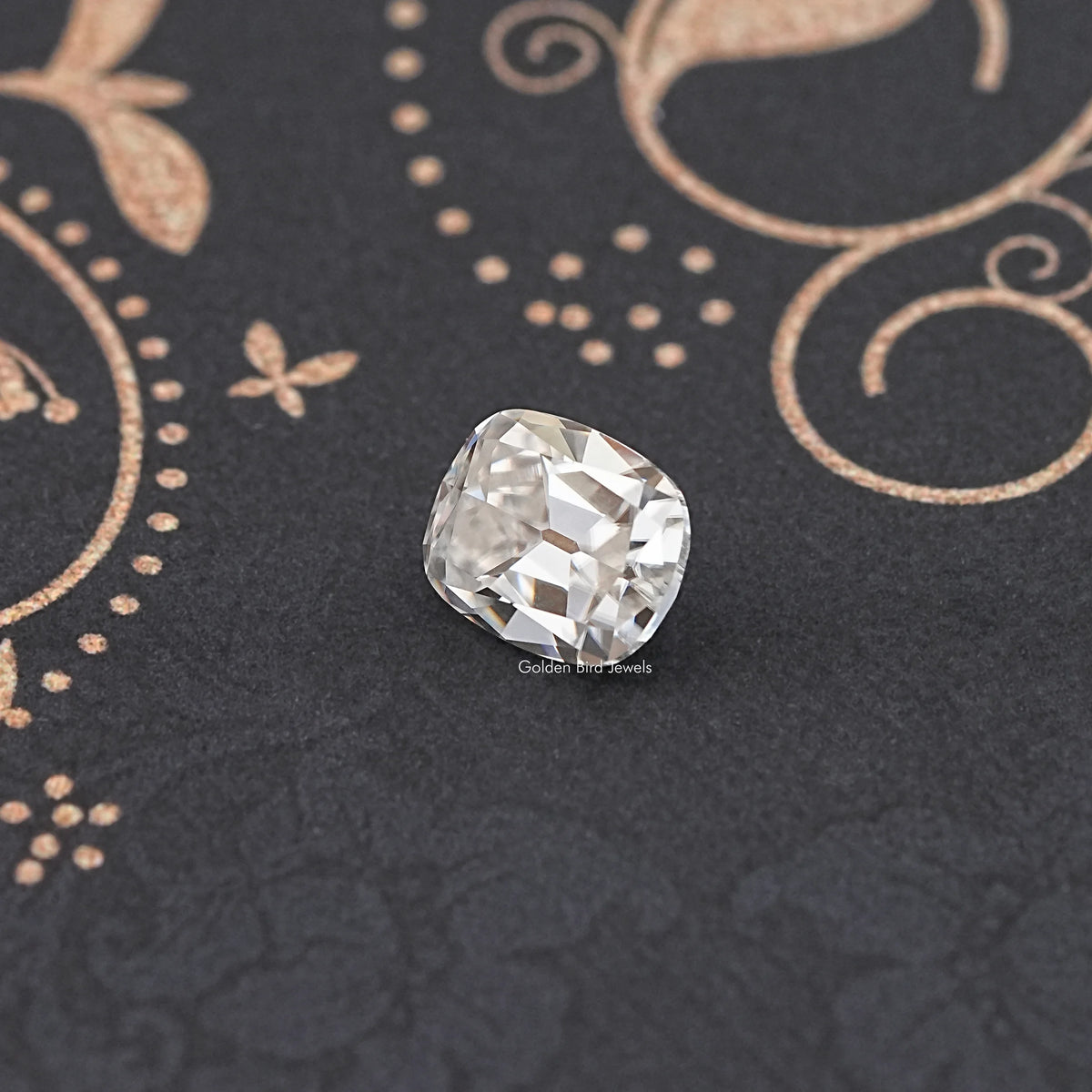 Front View Of Old Mine Cushion Loose Moissanite Stone