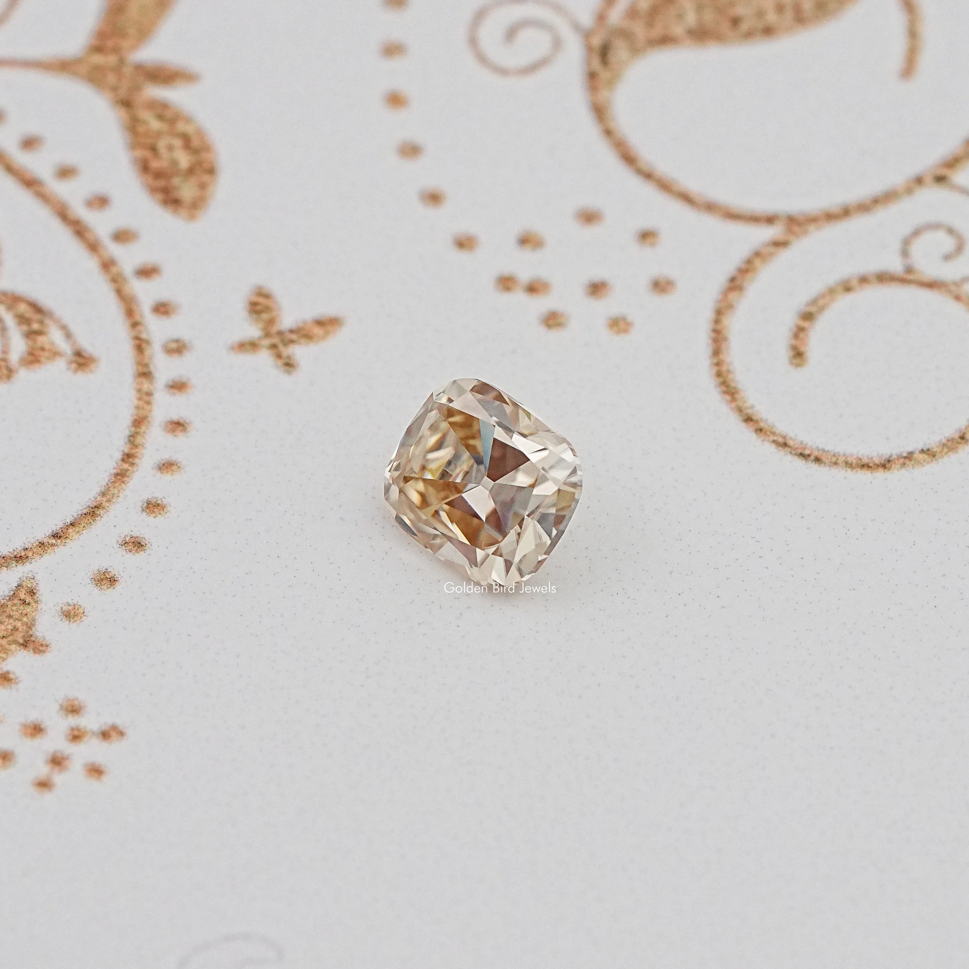 Front View Of Old Mine Cushion Cut Loose Moissanite Stone