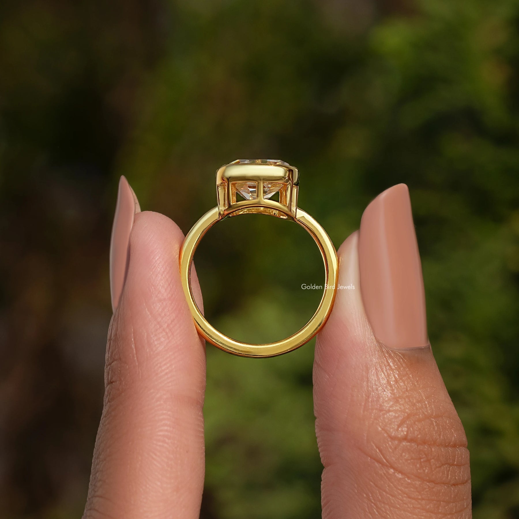 Bezel Set Moissanite Solitaire Ring