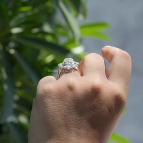 [Moissanite Old Mine Cushion Cut Ring]-[Golden Bird Jewels]