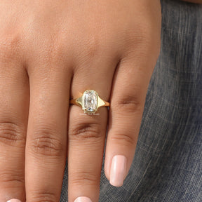 Kissenschliff Moissanit Verlobungsring mit Old Mine