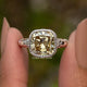 Old Mine Cushion Cut Moissanite Solitaire Ring