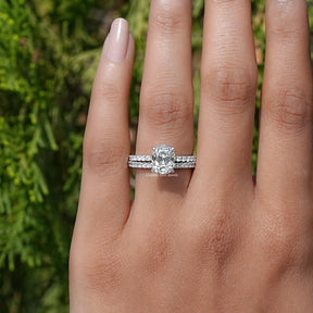 Lab Diamond Old Mine Cushion Cut Ring Set