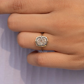 Vintage Old Mine Cushion Cut Bezel Set Engagement Ring