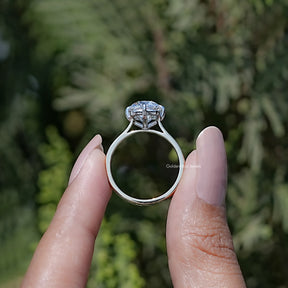 Old Mine Cushion Lab Diamond Engagement Ring
