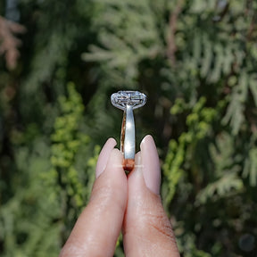 Old Mine Cushion Lab Diamond Engagement Ring