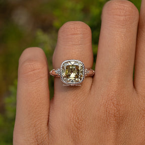 Old Mine Cushion Cut Moissanite Solitaire Ring