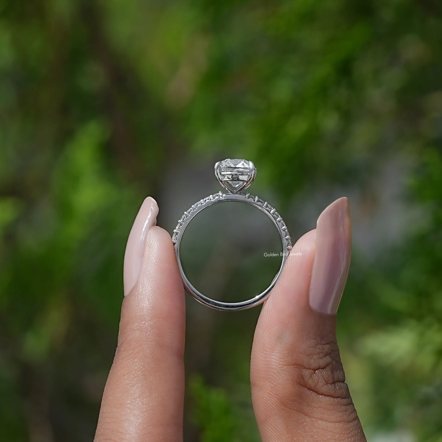 View of Solitaire Accent Diamond Ring  