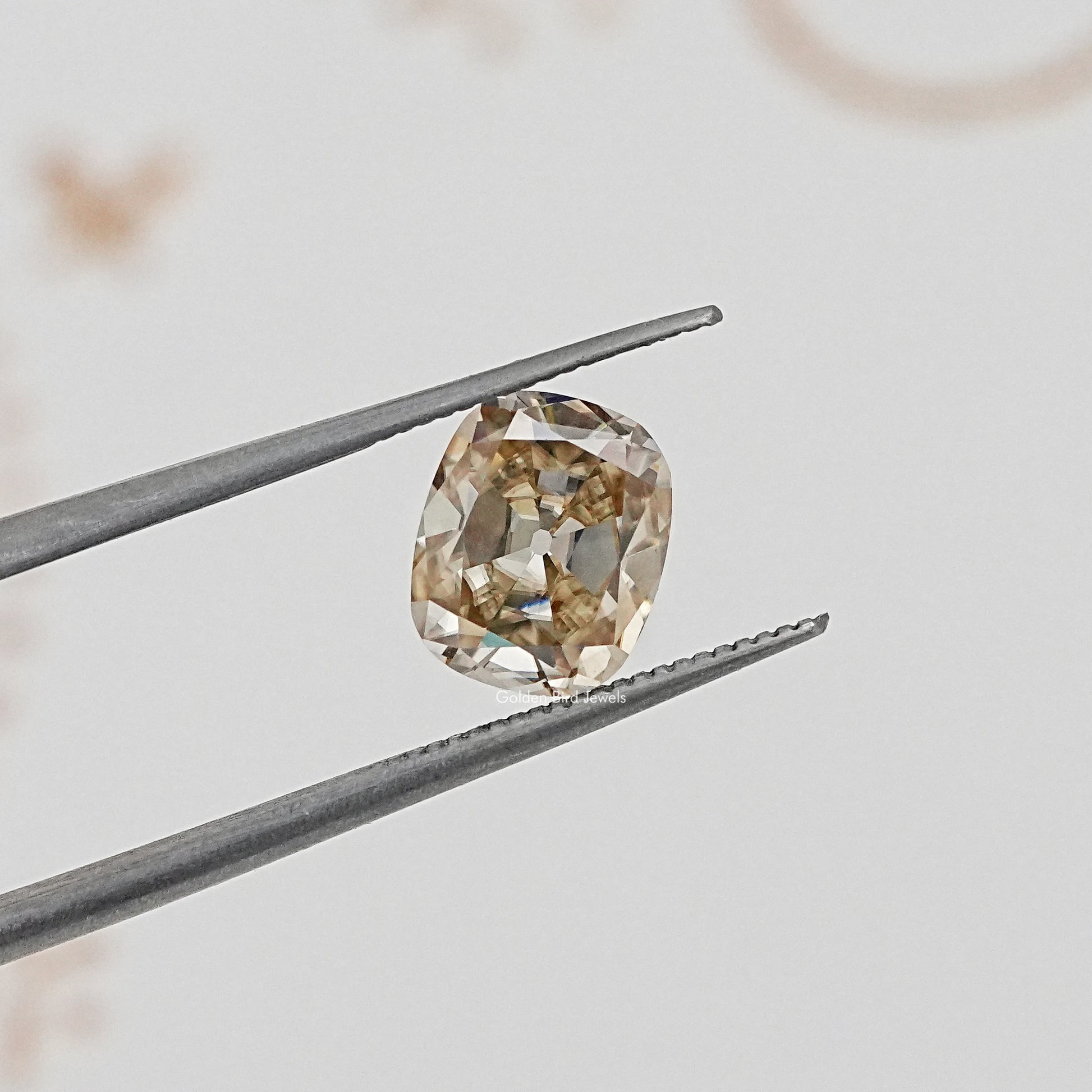 Back View Of Old Mine Cushion Cut Loose Moissanite Stone 