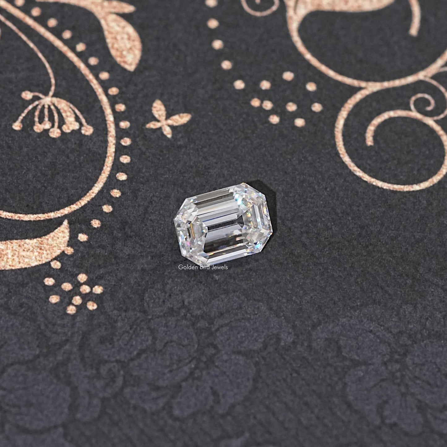 Front View Of Old Mine Emerald Cut Loose Moissanite