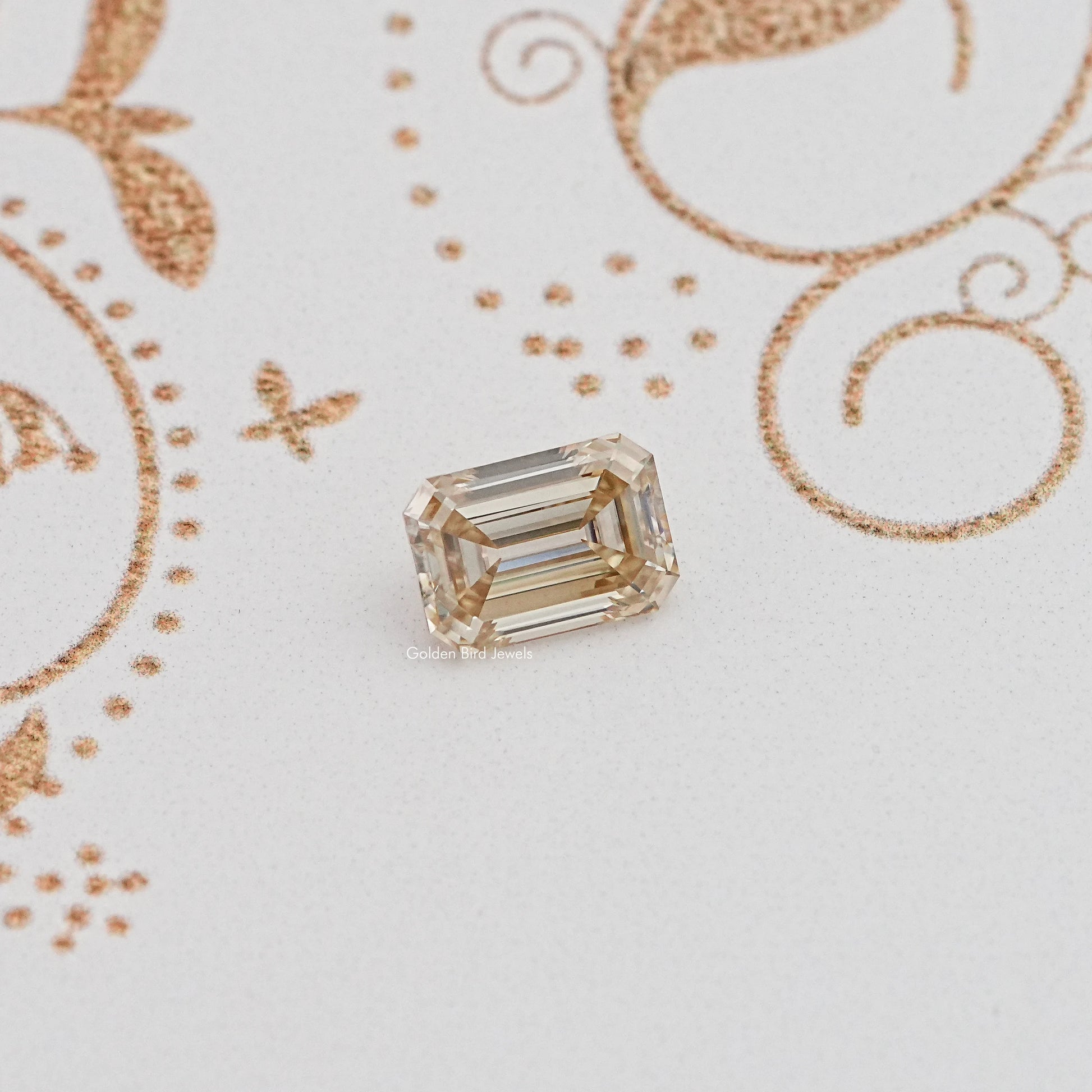 Top View of Old Mine Emerald Cut Loose Moissanite Stone