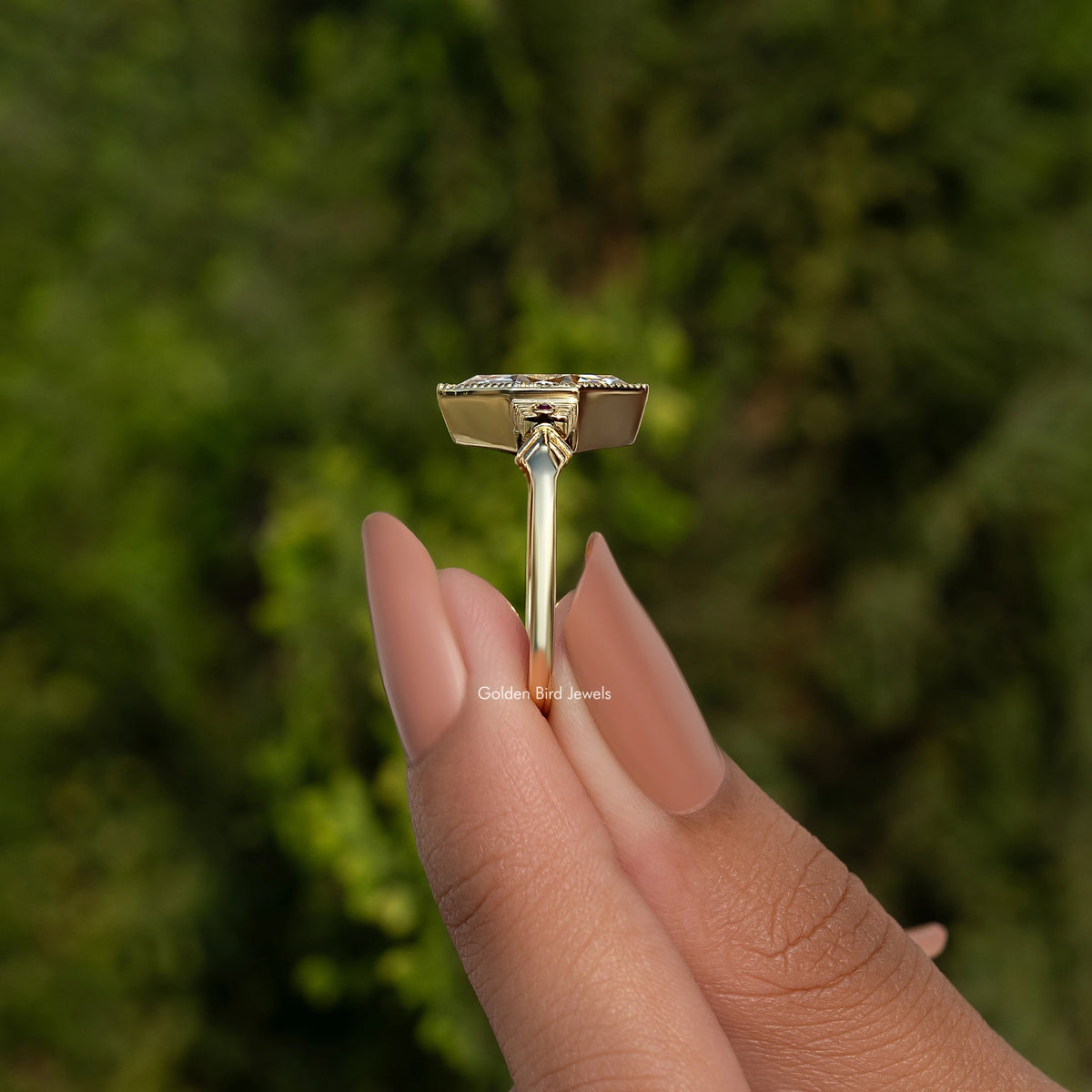 Altes Bergwerk Niederländisch Marquise Schliff Moissanit Ring