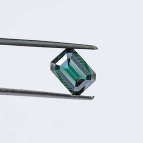 Dark Green Old Mine Emerald Cut Loose Moissanite