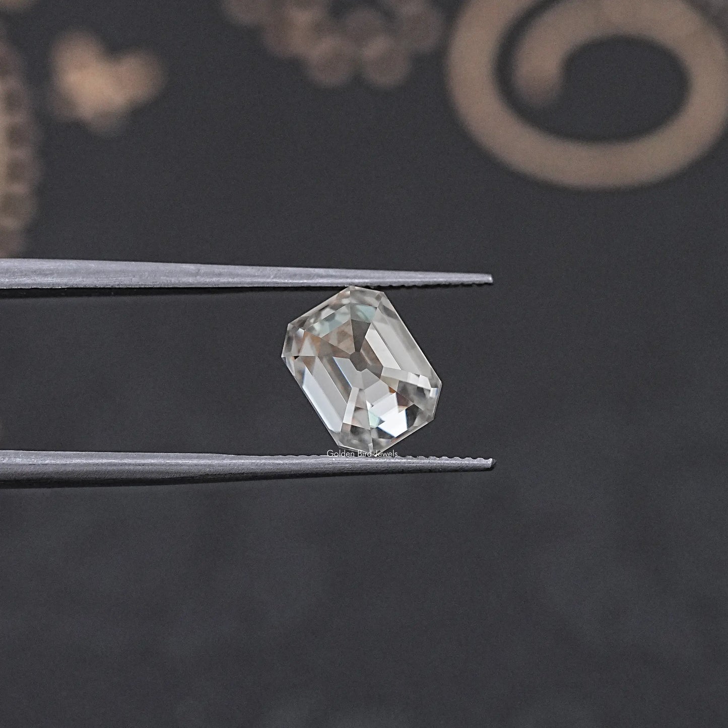 Close up View of Emerald Loose Moissanite 