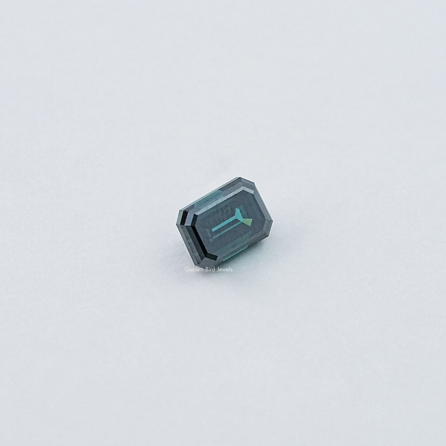 Dark Green Old Mine Emerald Cut Loose Moissanite