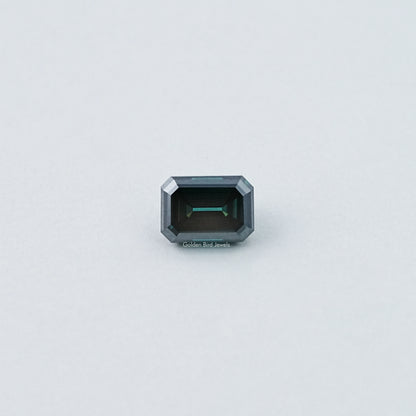 Dark Green Old Mine Emerald Cut Loose Moissanite