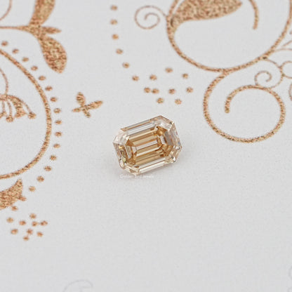 Top View of Old Mine Emerald Cut Loose Moissanite Stone