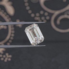 Near Colorless Old Mine Emerald Loose Moissanite