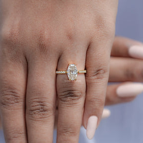 Old Mine Lozenge Cut Moissanite Engagement Ring