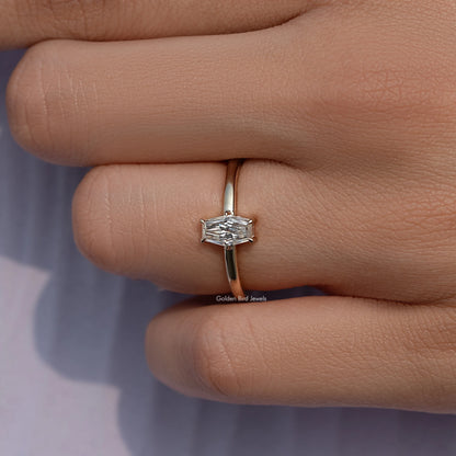 Old Mine Lozenge Solitaire Moissanite Ring