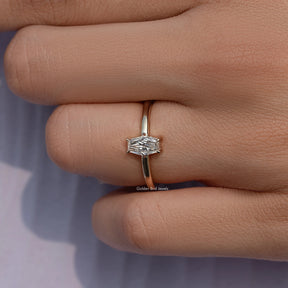 Old Mine Lozenge Solitaire Moissanite Ring