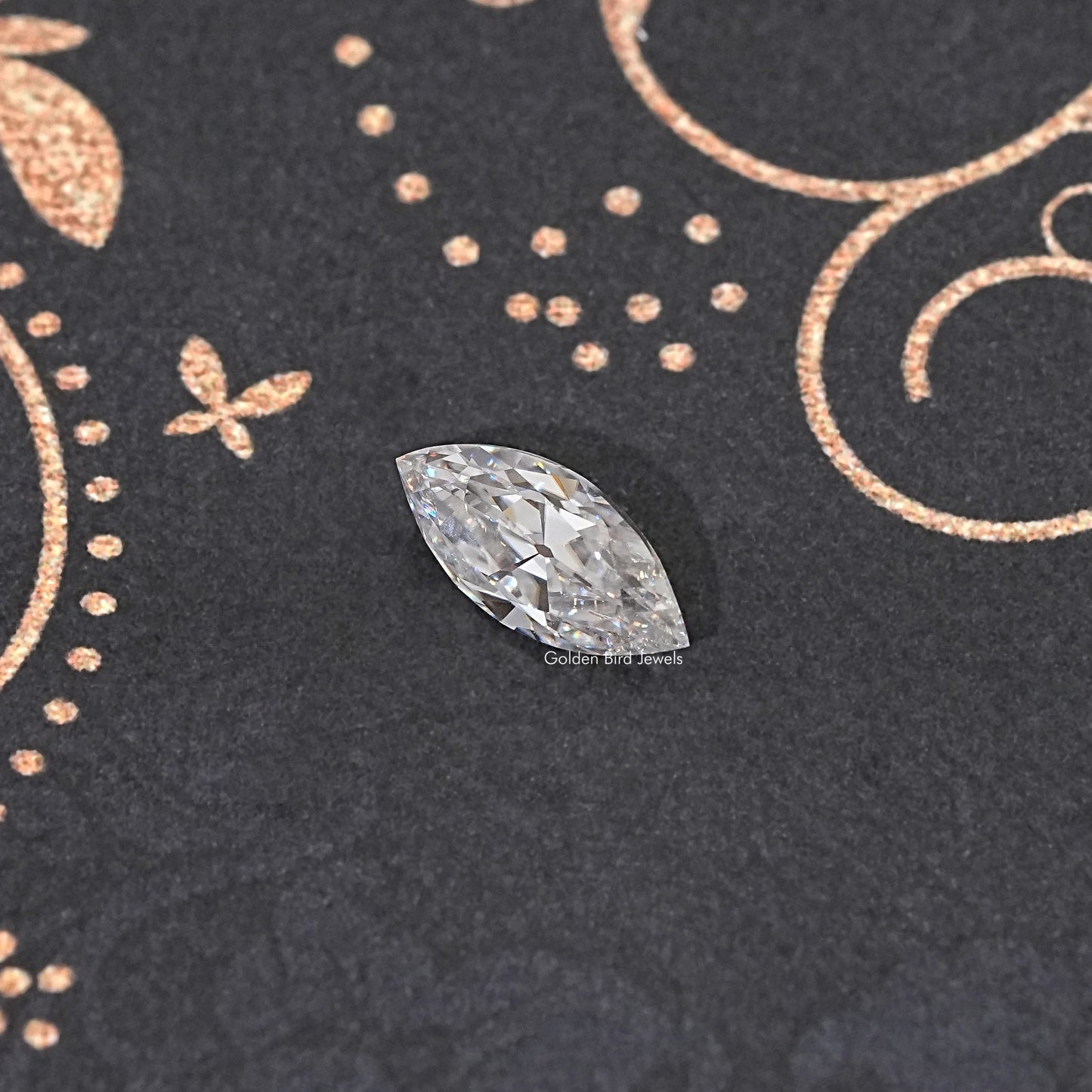 Front View Of Old Mine Marquise Cut Loose Moissanite Stone