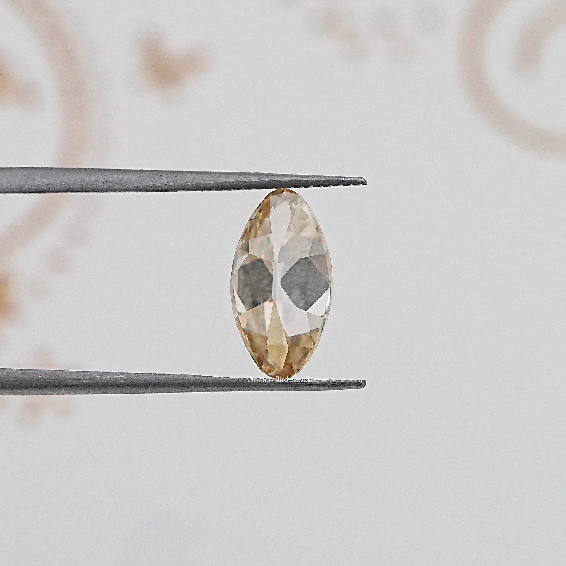 Side View Of Yellow Old Mine Moval Loose Moissanite