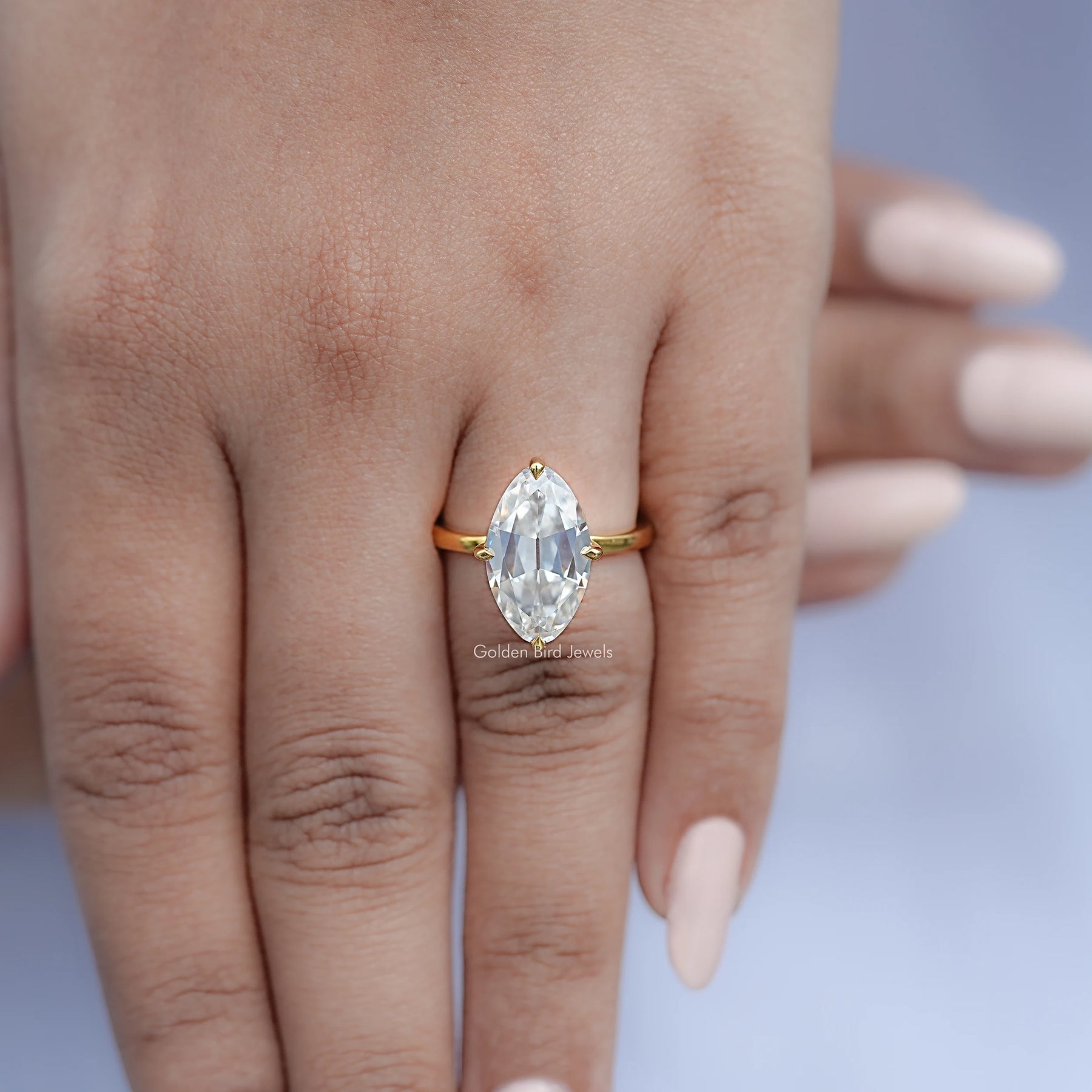 Moissanite Old Mine Moval Cut Solitaire Ring