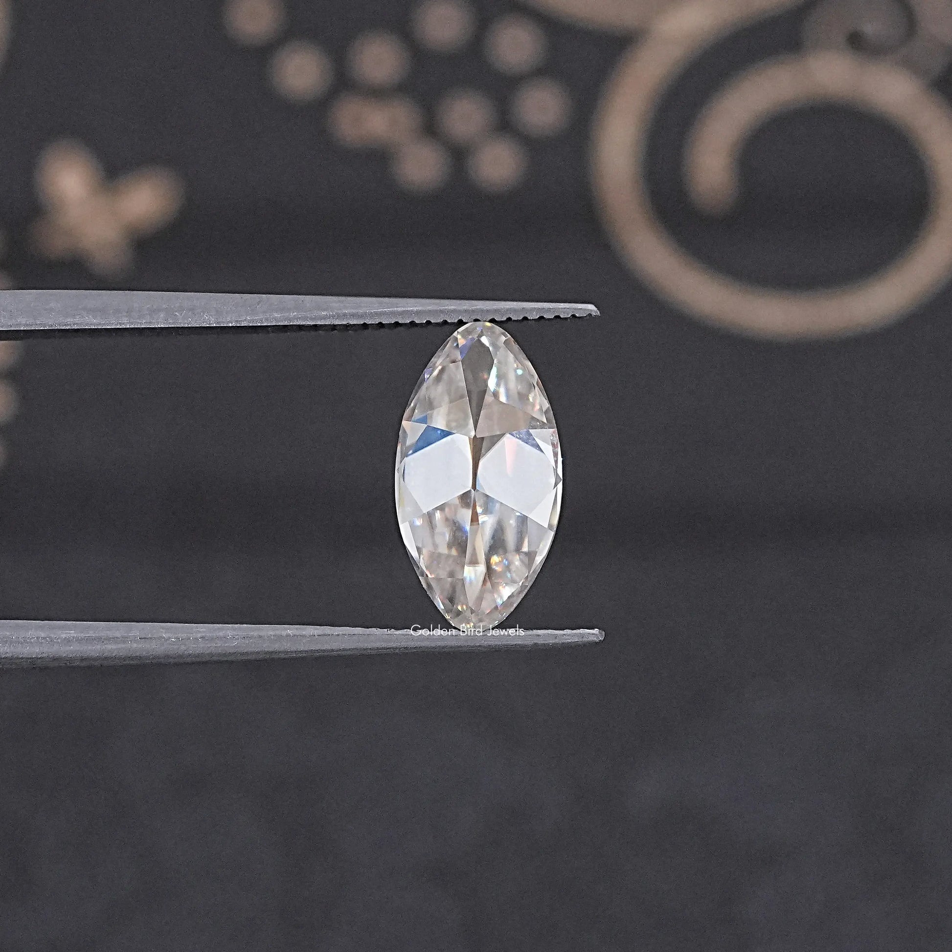 Cross View Of Yellow Old Mine Moval Loose Moissanite