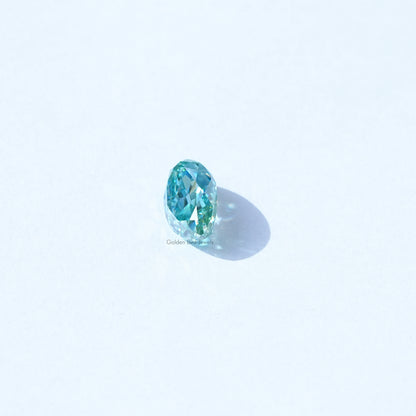 Close View Of Cyan Blue Moval Cut Loose Stone