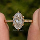 Old Mine Oval Cut Moissanite Accent Stone Ring