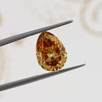 Back View Of Old Mine Pear Cut Loose Moissanite Stone  