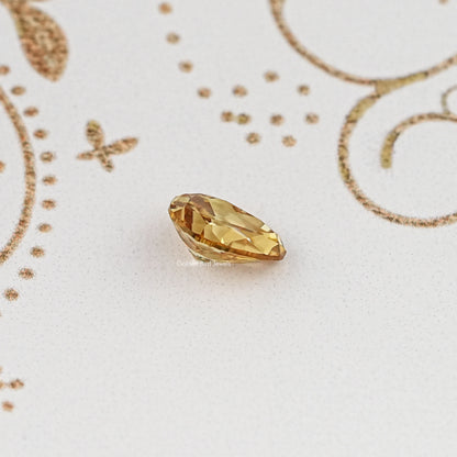 Side View Of Old Mine Pear Cut Loose Moissanite Stone