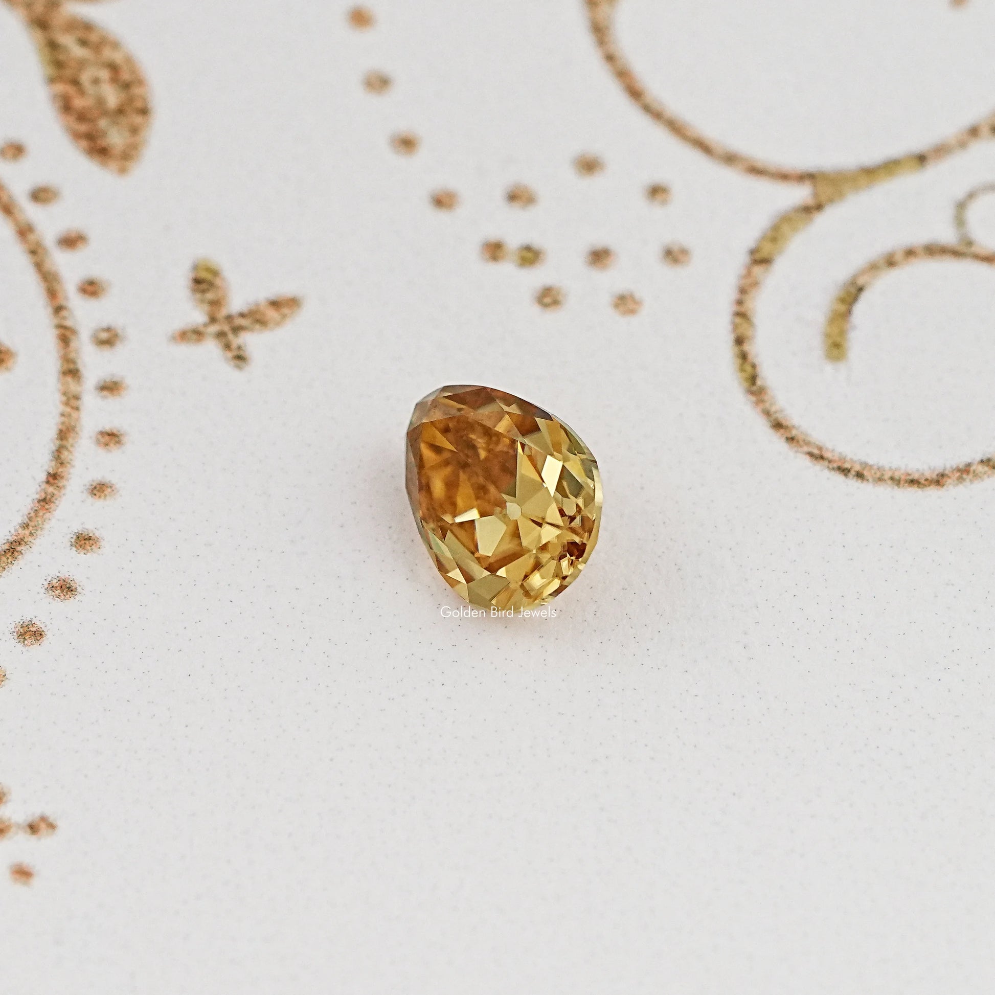 Top View of Old Mine Pear Cut Loose Moissanite Stone