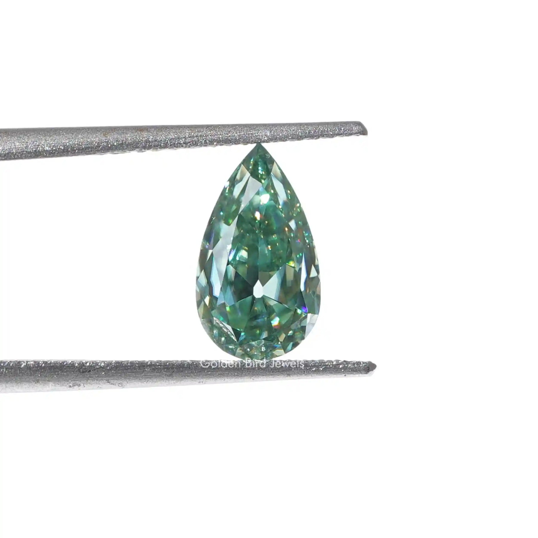 [Blue Green Old Mine Pear Cut Loose Stone]-[Golden Bird Jewels]