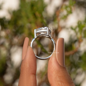 Old Mine Pear Cut Moissanite Carved Solitaire Ring