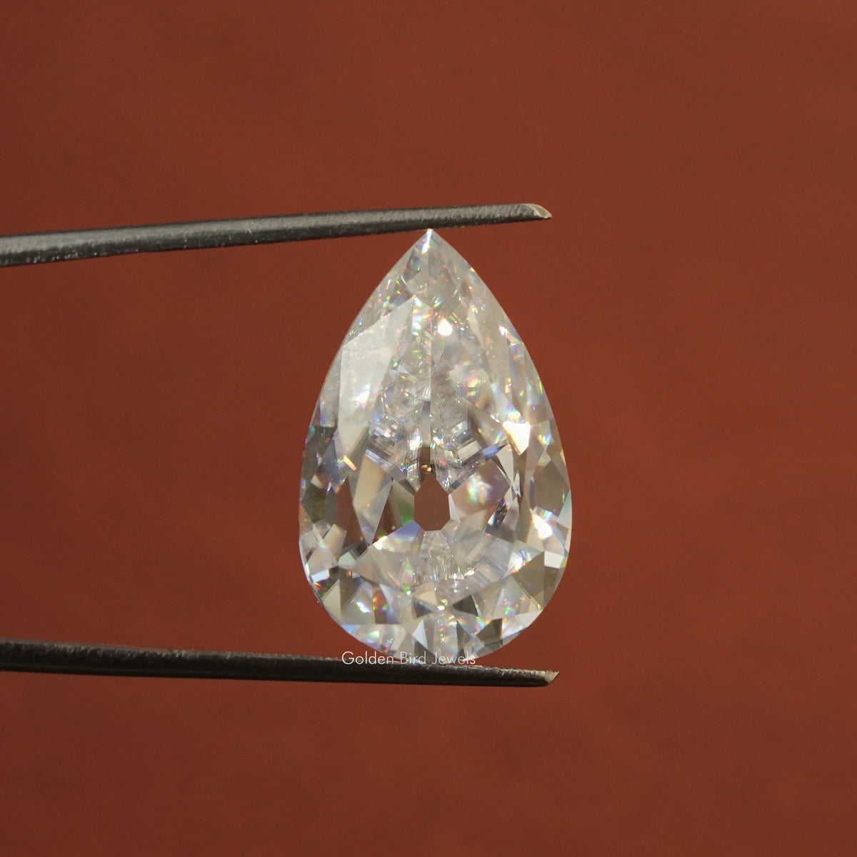 [Old Mine Pear Shaped Loose Moissanite]-[Golden Bird Jewels]