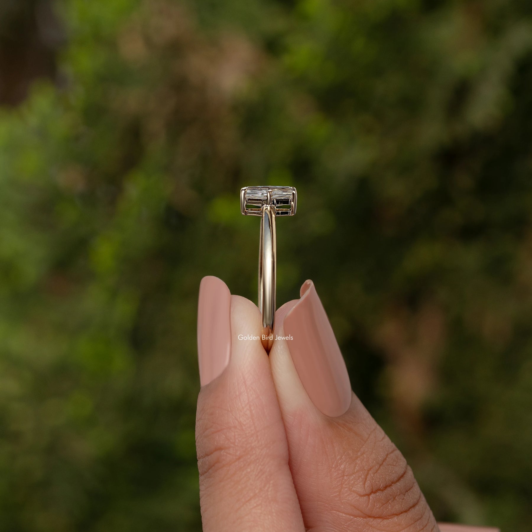 Old Mine Lozenge Solitaire Moissanite Ring
