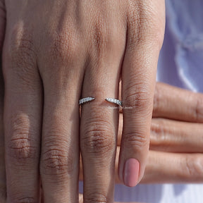 Round Moissanite Open Cuff Stacking Band