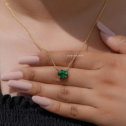 Oval Cut Lab Grown Diamond Solitaire Pendant