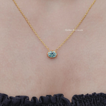 Old Mine Oval Gemstone Solitaire Necklace