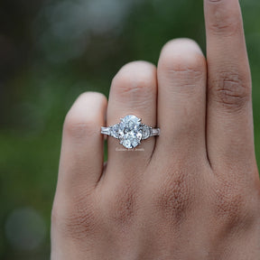Oval And Half Moon Lab Diamond Five Stone Ring