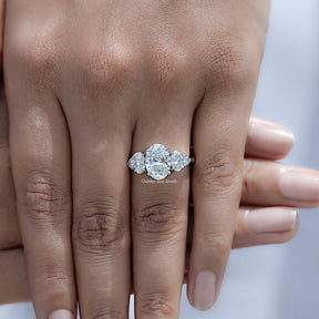Oval And Trillion Lab Diamond Five Stone Ring