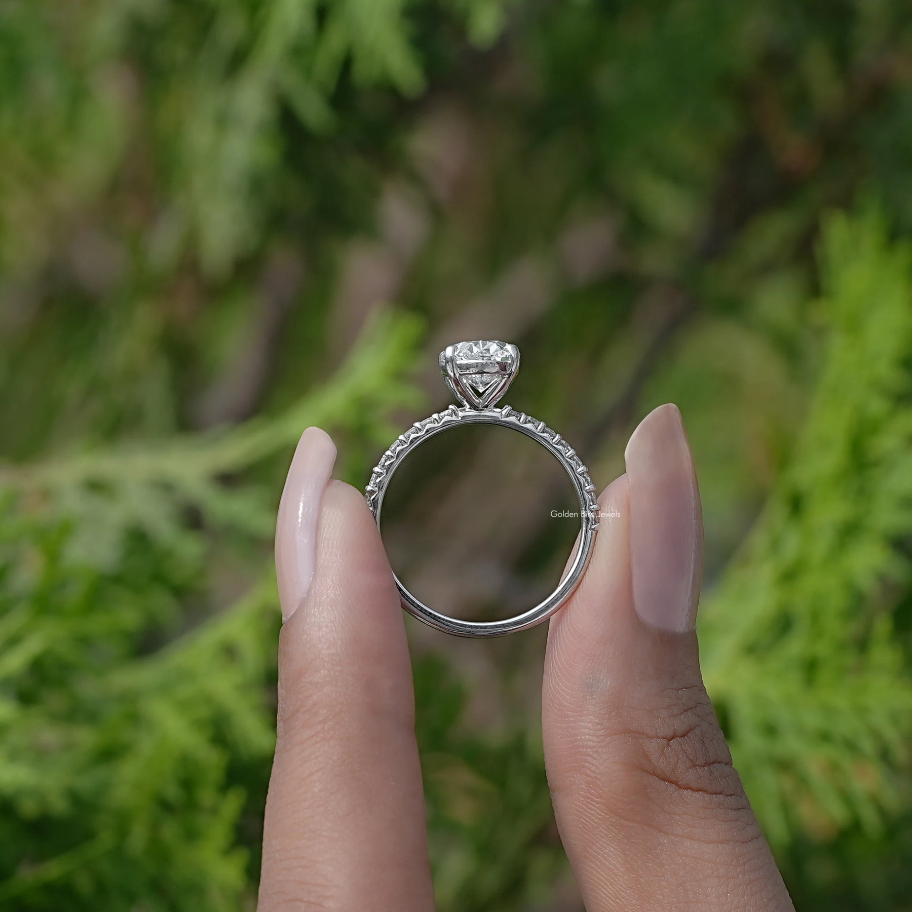 [Lab Diamond Oval Cut Ring]-[Golden Bird Jewels]